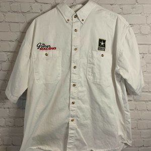 Mark Martin Ginn Racing US Army Team Issued Men's Button Down Shirt Size XL